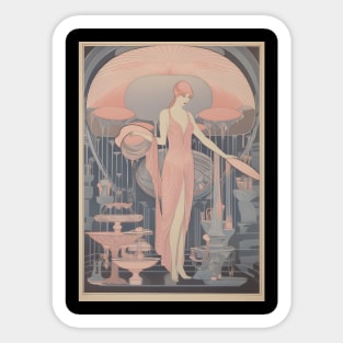 Art Deco Delicacy - Elegance In Pink Sticker